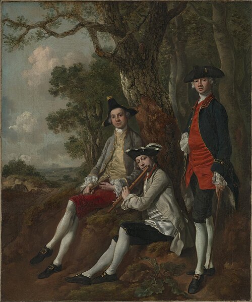 Peter Darnell Muilman, Charles Crokatt and William Keable in a Landscape, 1750, Thomas Gainsborough