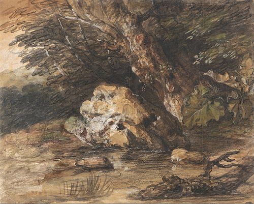 A Woodland Pool with Rocks and Plants, 1750, Thomas Gainsborough