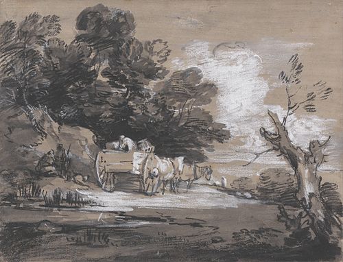 Wooded Landscape with Country Cart and Figures, 1785, Thomas Gainsborough