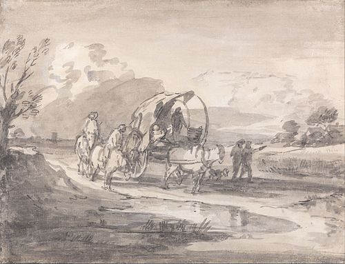 Open Landscape with Horsemen and Covered Cart, 1780, Thomas Gainsborough
