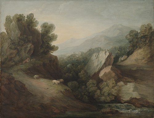 Rocky, Wooded Landscape with a Dell and Weir, 1782, Thomas Gainsborough