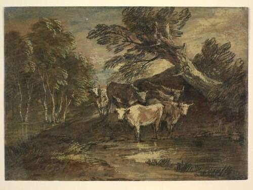 Wooded Landscape with Cows, 1771, Thomas Gainsborough
