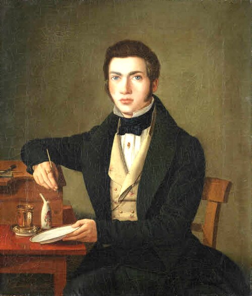 Portrait of a Porcelain painter, 1837, Ferdinand Tellgmann