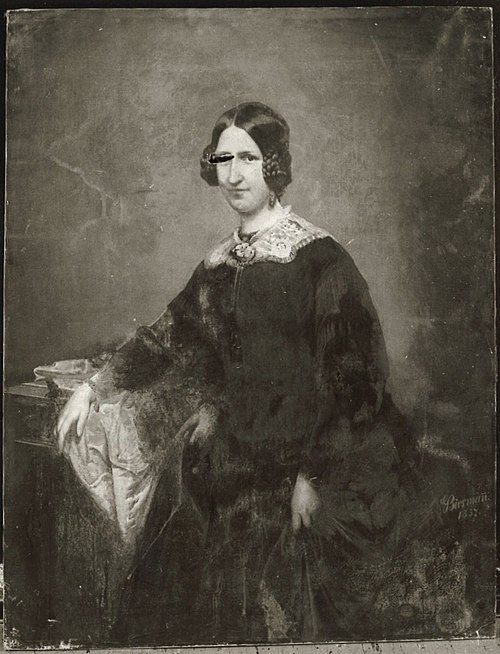 Bildnis einer Dame in Schwarz, 1857, Gottlieb Biermann