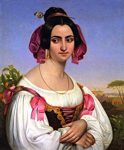 Portrait of Fortunata Segatori, an Italian model from Subiaco, 1834, Johann Heinrich Richter