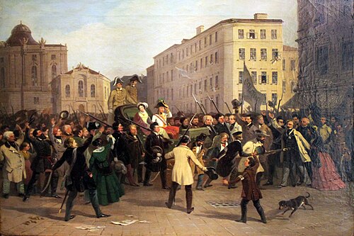 Emperor Ferdinand's drive, 15th March 1848, 1848, Johann Nepomuk Höfel