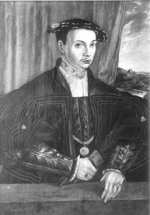 Bildnis eines jugendlichen Prinzen (früher: Herzog Albrecht V. von Bayern), 1543, Michael Ostendorfer