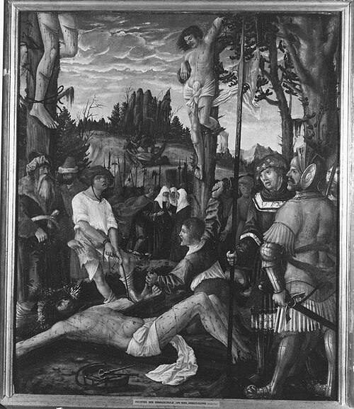Kreuzannagelung Christi, 1520, Michael Ostendorfer