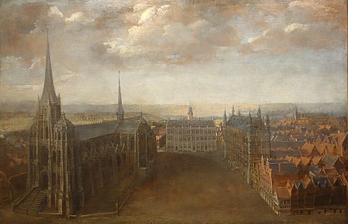 View of the Great Market Square in Leuven, 1665, Wolfgang de Smet