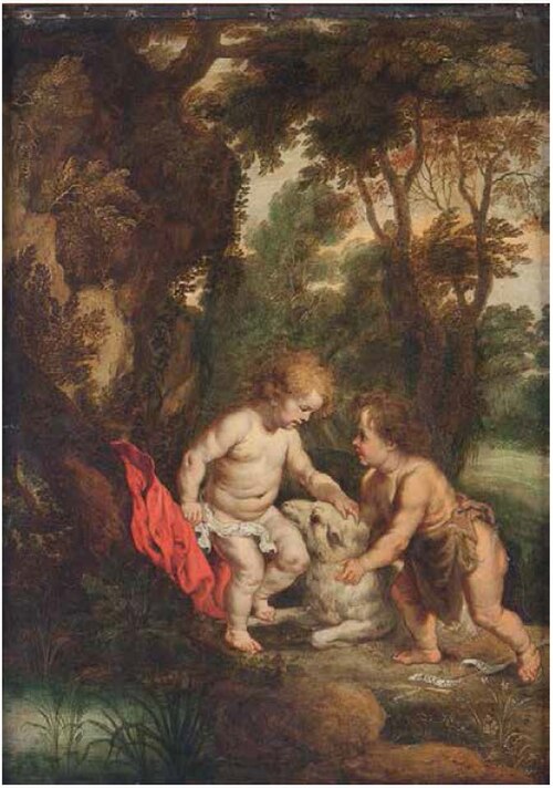 The Infant Jesus with Saint John in a Landscape, 1650, Victor Wolfvoet