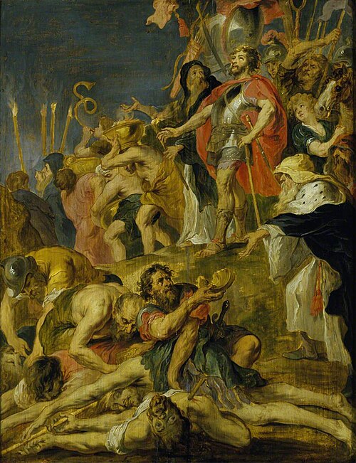 Judas Maccabaeus praying for the Dead (after Rubens), 1649, Victor Wolfvoet