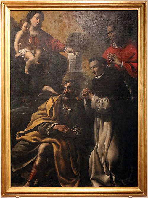 madonna col bambino, san giuseppe, san domenico e carlo borromeo, 1650, Benedetto Zalone