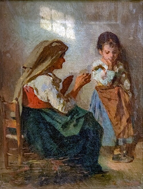 Paysanne avec enfant, 1900, Otto Brandt