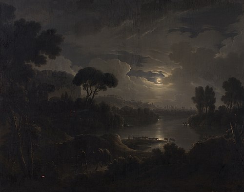 Italienische Ideallandschaft am Abend, , Michael Wutky