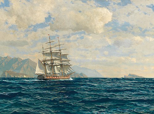 Three-Master in the Strait of Messina, 1891, Zeno Diemer