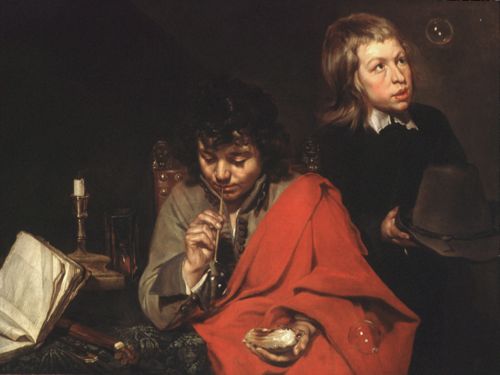 Two boys blowing bubbles, 1640, Michaelina Woutiers