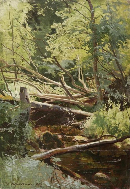 Stream in the forest, 1881, Ivan Chichkine
