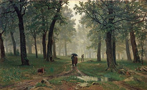 Pluie dans la forêt de chênes, 1891, Ivan Chichkine