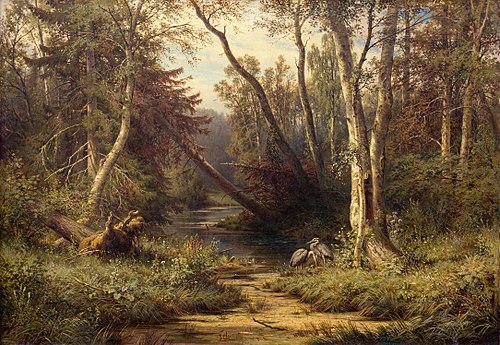 Forest Landscape with Herons, 1870, Ivan Chichkine