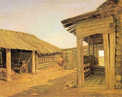 Village Courtyard, 1860, Ivan Chichkine