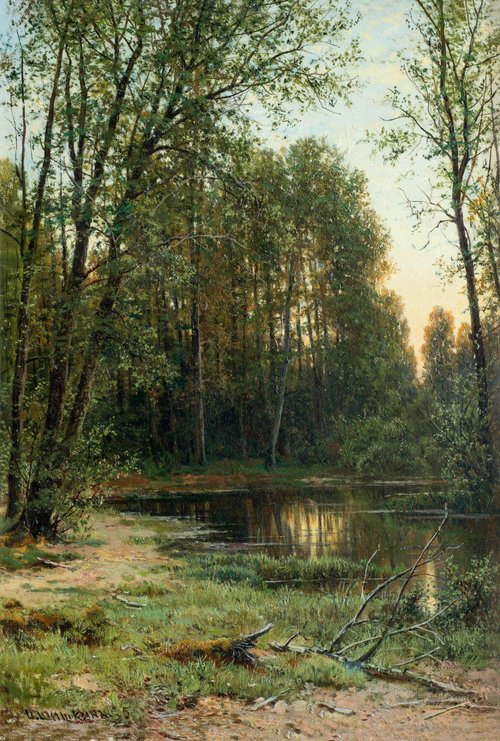 River backwater in the forest, 1889, Ivan Chichkine