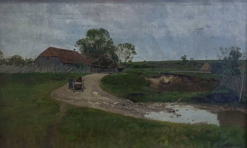 Landscape with a Cart. Study, 1860, Ivan Chichkine