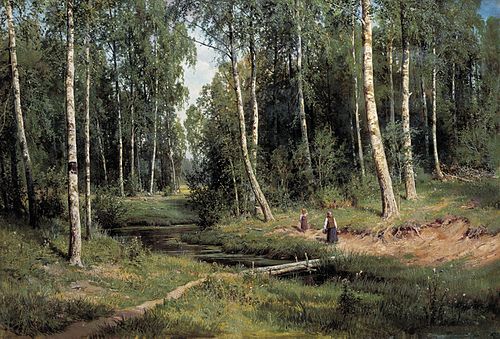 Brook in a Birch Forest, 1883, Ivan Chichkine