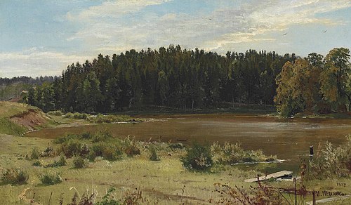 River on the edge of a wood, 1882, Ivan Chichkine