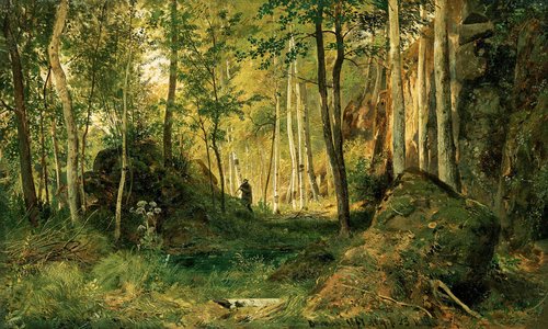 Landscape with a hunter. Valaam Island, 1867, Ivan Chichkine