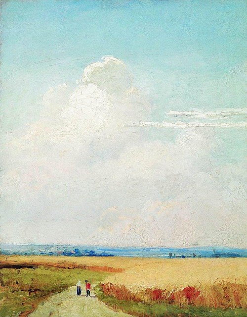 Noon near Moscow. Study, 1860, Ivan Shishkin