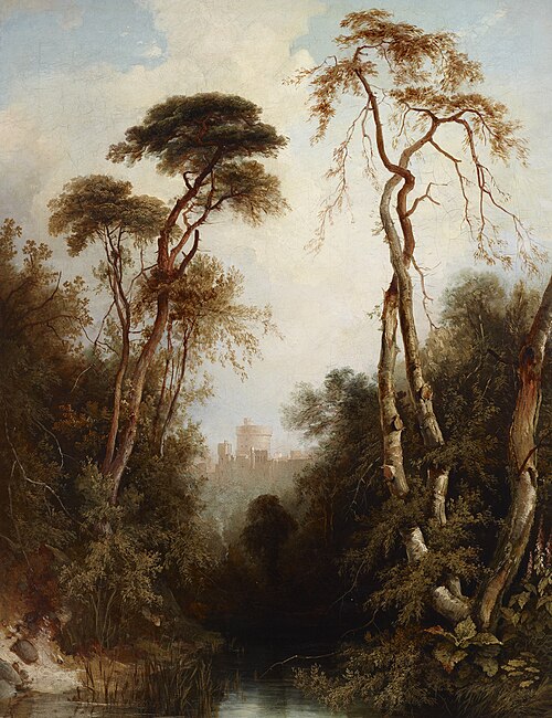View of Windsor Castle seen through Trees, 1849, Anne Nasmyth