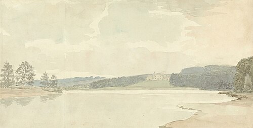 River Scene with a Country House in Distance, , Samuel Davis