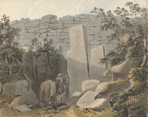 Native and Horseman by a Ruin, , Samuel Davis