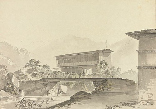 Near Tassisudon [Tashicho Dzong], 1783, Samuel Davis