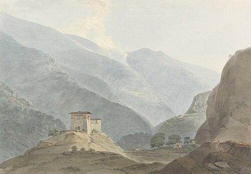 Chukha Castle in Bhutan, 1783, Samuel Davis