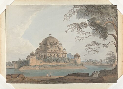 View of Shershah's Tomb at Sasaram in Bihar, 1779, Samuel Davis