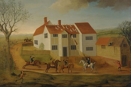 John Sidey and his Hounds at a Farmhouse near Hadleigh, Suffolk, 1765, James Dunthorne
