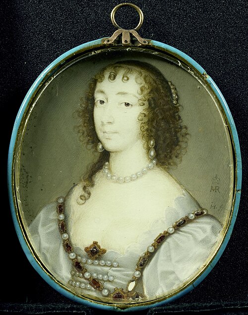 Portrait of Henriëtte Maria of France (1609-1669), wife of Charles I of England, 1637, John Hoskins