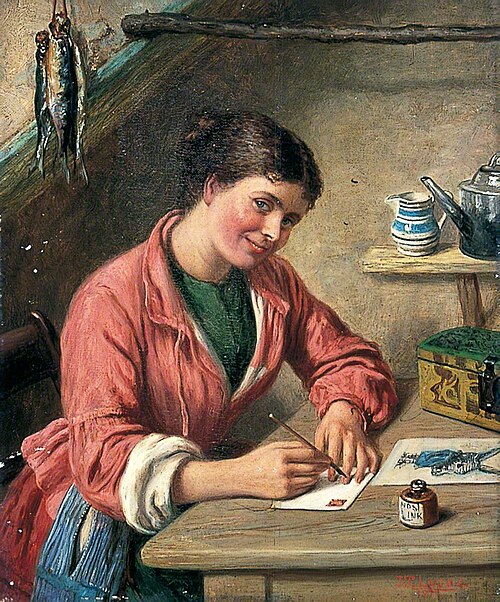 The Letter Writer, 1877, John Templeton Lucas