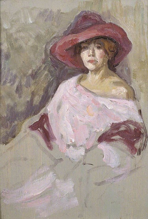 The Mauve Hat (?), 1905, Arthur Haythorne Studd