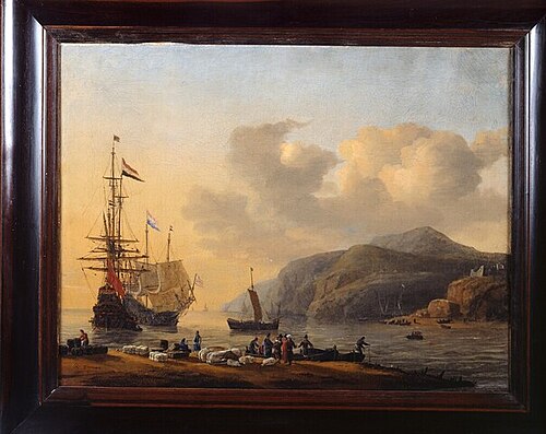 Dutch ships trading on a Levantine road, 1656, Reinier Nooms