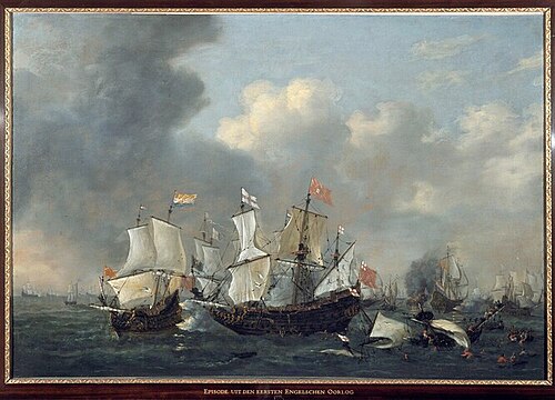 Zeegevecht tijdens de Eerste Engelse Oorlog, 1655, Reinier Nooms