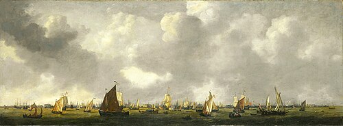 Shipping on the IJ by Amsterdam, 1661, Reinier Nooms