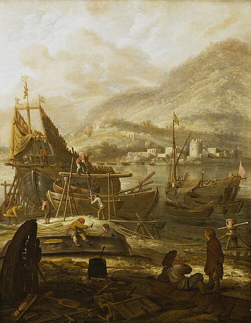 Shipbuilding at Porto Santo Stefano, Italy, , Reinier Nooms