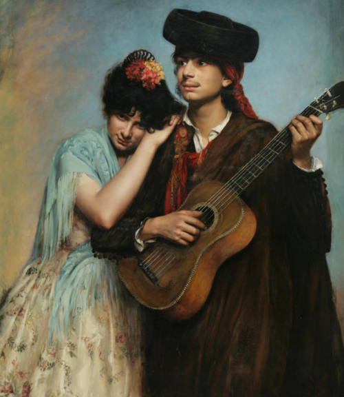 The Guitar Player, 1880, Antonia de Bañuelos Thorndike