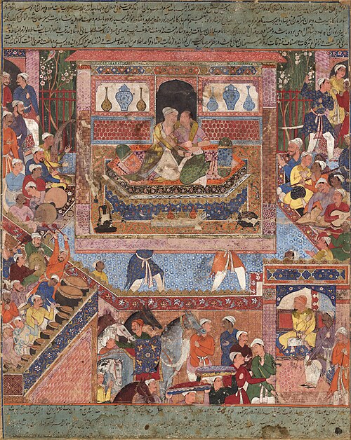Feridun Shah, the king of Greece, converts to islam and marries his daughter to Hamza, 1600, Mir Sayyid Ali