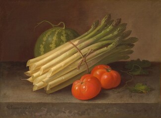 Asparagus, Tomatoes, and a Squash, 1865, Paul LaCroix