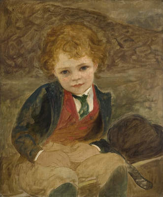 A Boy Sitting In A Wheelbarrow, 1889, Louisa Starr