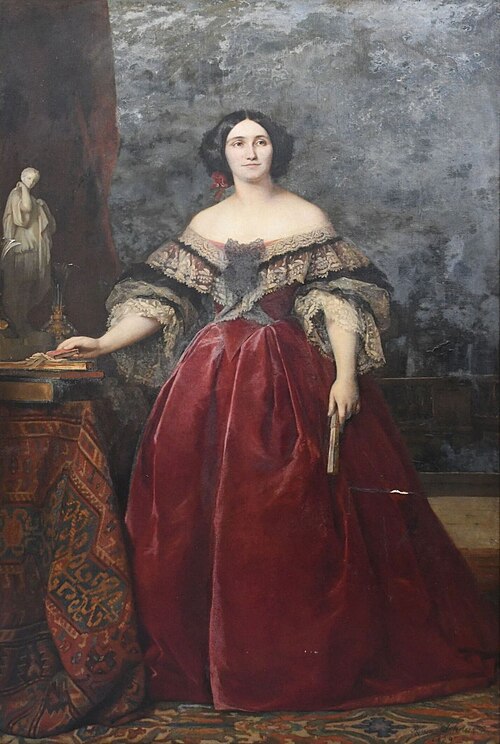 Portrait en pied de la marquise de Béthisy, née Bernardine de L'Espine (1828-1895), 1859, Félicie Schneider