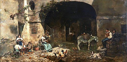 El patio de un parador, 1887, Elena Brockmann